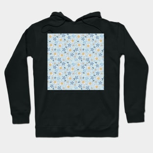 summer flowers and swedish flags on light blue Hoodie